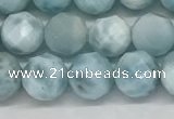 CLR137 15.5 inches 7mm faceted round natural larimar beads