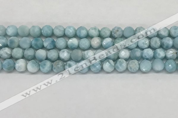 CLR137 15.5 inches 7mm faceted round natural larimar beads