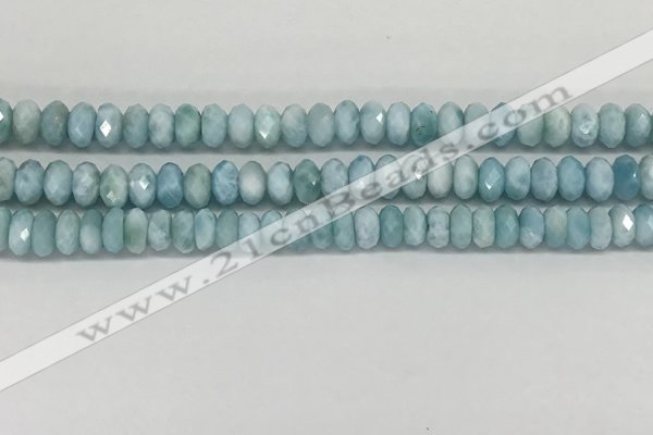 CLR139 15.5 inches 4*6mm faceted rondelle natural larimar beads