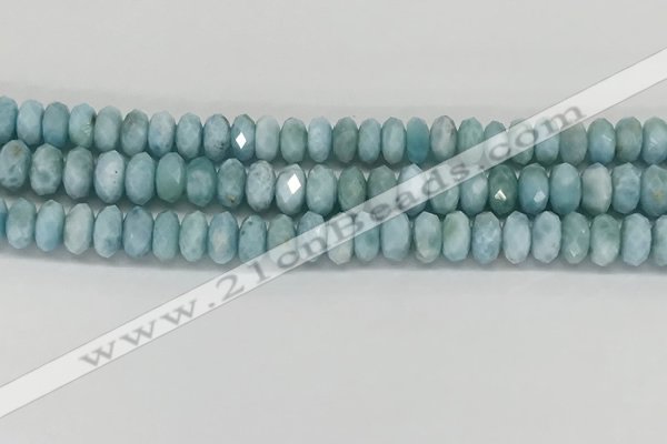 CLR140 15.5 inches 4*8mm faceted rondelle natural larimar beads