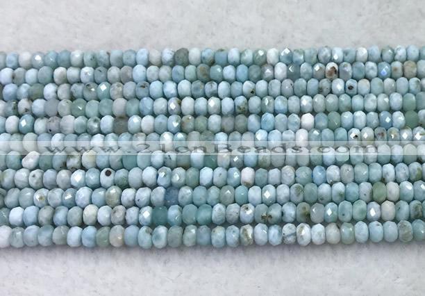 CLR146 15 inches 2.5*4mm faceted rondelle larimar beads wholesale