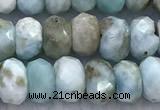 CLR148 15 inches 4*6mm faceted rondelle larimar beads wholesale
