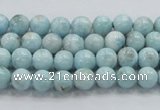 CLR15 15.5 inches 6mm round grade A natural larimar gemstone beads