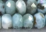 CLR162 15 inches 6*8mm faceted rondelle larimar beads wholesale