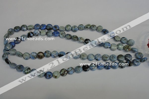 CLR208 15.5 inches 10mm flat round larimar gemstone beads