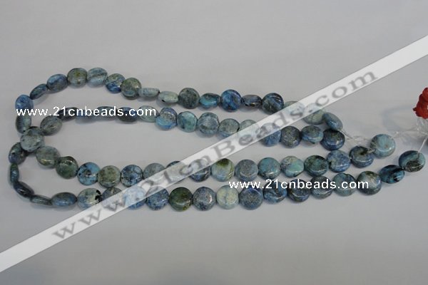 CLR209 15.5 inches 12mm flat round larimar gemstone beads