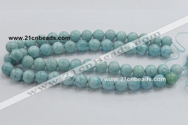 CLR21 15.5 inches 14mm round grade AA natural larimar gemstone beads