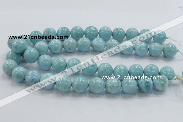 CLR22 15.5 inches 16mm round grade AA natural larimar gemstone beads