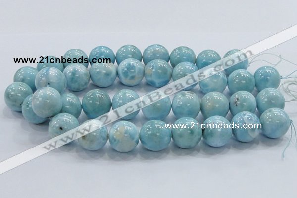 CLR24 15.5 inches 20mm round grade AA natural larimar gemstone beads