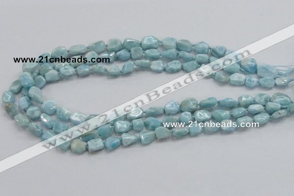 CLR26 15.5 inches 8*10mm nugget natural larimar gemstone chips beads