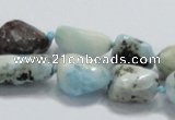 CLR27 15.5 inches nugget natural larimar gemstone beads wholesale