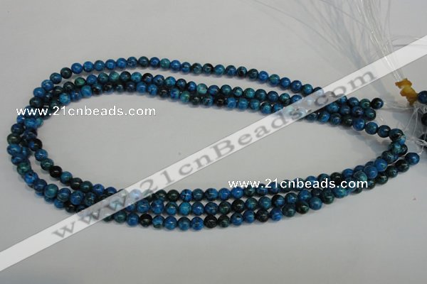 CLR300 15.5 inches 4mm round dyed larimar gemstone beads