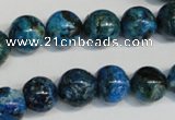 CLR304 15.5 inches 12mm round dyed larimar gemstone beads