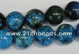 CLR305 15.5 inches 14mm round dyed larimar gemstone beads