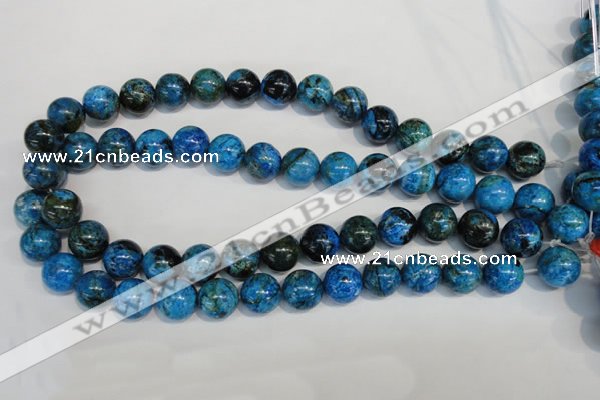 CLR305 15.5 inches 14mm round dyed larimar gemstone beads