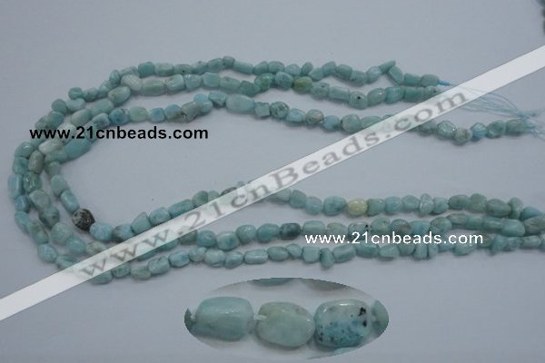 CLR32 15.5 inches 5*8mm nugget natural larimar gemstone beads