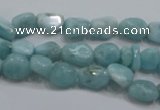 CLR33 15.5 inches 7*8mm nugget natural larimar gemstone beads