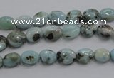 CLR35 15.5 inches 6*8mm oval natural larimar gemstone beads