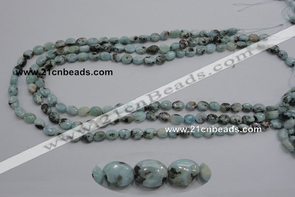 CLR35 15.5 inches 6*8mm oval natural larimar gemstone beads