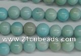 CLR351 15.5 inches 6mm round dyed larimar gemstone beads