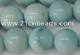 CLR355 15.5 inches 14mm round dyed larimar gemstone beads