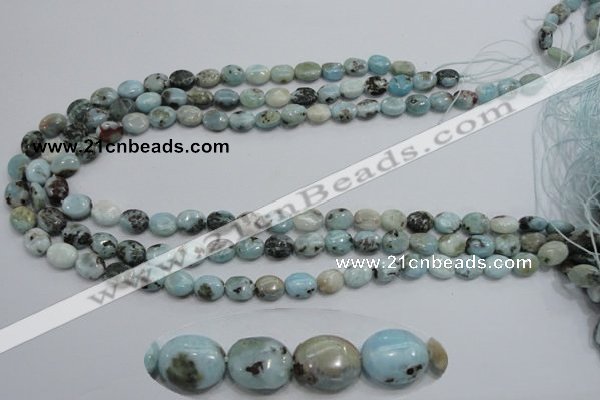 CLR36 15.5 inches 8*10mm oval natural larimar gemstone beads