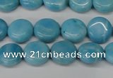 CLR360 15.5 inches 10mm flat round dyed larimar gemstone beads