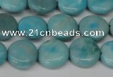 CLR361 15.5 inches 12mm flat round dyed larimar gemstone beads
