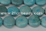 CLR361 15.5 inches 12mm flat round dyed larimar gemstone beads