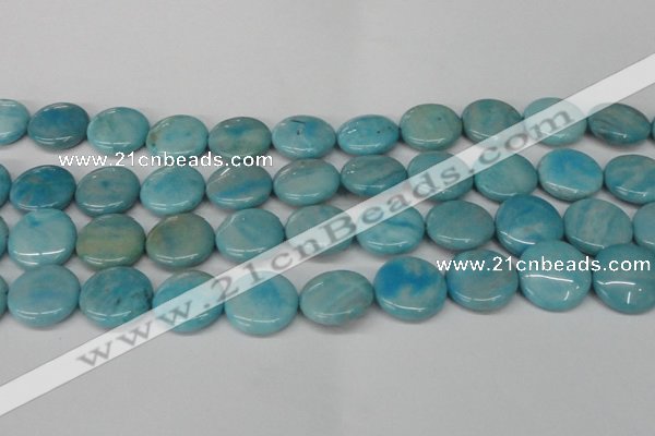 CLR365 15.5 inches 20mm flat round dyed larimar gemstone beads