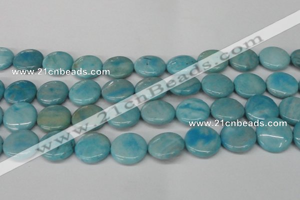 CLR366 15.5 inches 25mm flat round dyed larimar gemstone beads