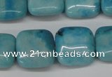 CLR382 15.5 inches 14*14mm square dyed larimar gemstone beads