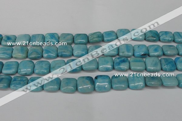 CLR382 15.5 inches 14*14mm square dyed larimar gemstone beads