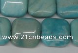 CLR384 15.5 inches 18*18mm square dyed larimar gemstone beads