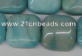 CLR385 15.5 inches 20*20mm square dyed larimar gemstone beads