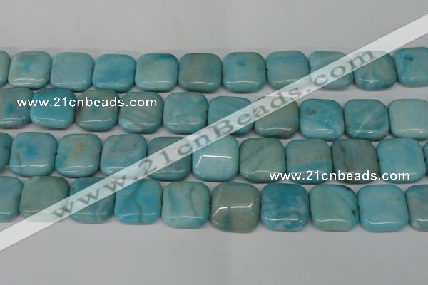 CLR385 15.5 inches 20*20mm square dyed larimar gemstone beads