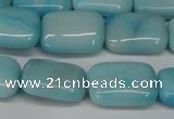 CLR392 15.5 inches 10*14mm rectangle dyed larimar gemstone beads