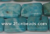 CLR395 15.5 inches 15*20mm rectangle dyed larimar gemstone beads