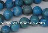 CLR402 15.5 inches 8mm round dyed larimar gemstone beads