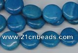 CLR410 15.5 inches 10mm flat round dyed larimar gemstone beads