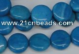 CLR411 15.5 inches 12mm flat round dyed larimar gemstone beads