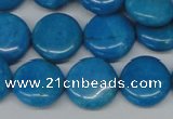 CLR413 15.5 inches 16mm flat round dyed larimar gemstone beads