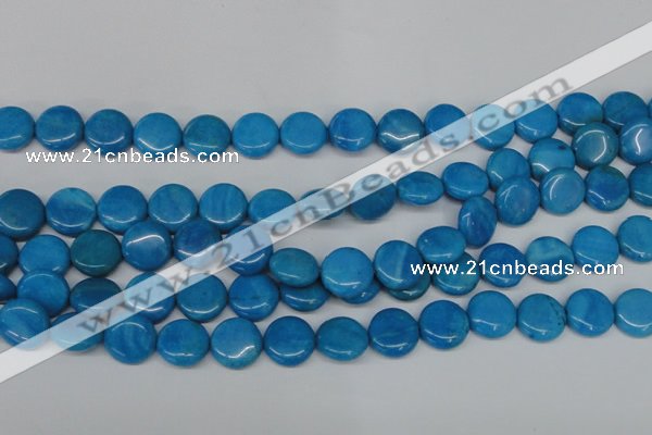 CLR413 15.5 inches 16mm flat round dyed larimar gemstone beads