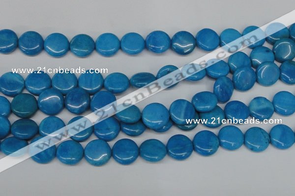 CLR416 15.5 inches 25mm flat round dyed larimar gemstone beads