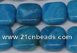 CLR432 15.5 inches 14*14mm square dyed larimar gemstone beads