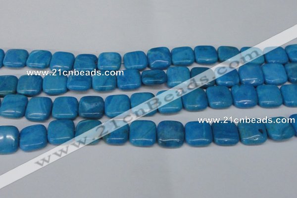 CLR432 15.5 inches 14*14mm square dyed larimar gemstone beads