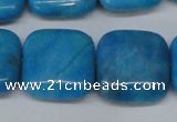 CLR436 15.5 inches 25*25mm square dyed larimar gemstone beads