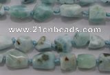 CLR46 15.5 inches 6*7mm – 10*12mm nuggets natural larimar beads