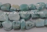 CLR48 15.5 inches 6*7mm – 10*14mm nuggets natural larimar beads