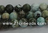 CLR61 15.5 inches 6mm round natural larimar gemstone beads